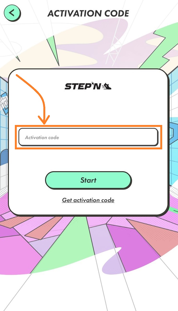 STEPN-招待コードを入力